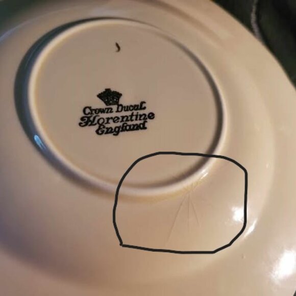 Vintage Crown Ducal Florentine Gold Band 2057 Saucers for Footed Cream Soups - Picture 4 of 8